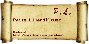 Paizs Liberátusz névjegykártya
